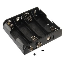 G25615A - (Pkg 2) Eagle Plastic Devices 4 AA Battery Holder with Snap 12BH347-GR