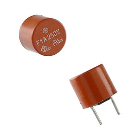 G27253 ~ (Pkg 2) Small Radial 1Amp Fuse Rated 250V 5RF 8.5 x 7.2mm