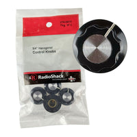 G28415B ` (Pkg 4) Radio Shack 274-0415 Set Screw Aluminum Insert Control Knob for 1/4" Shafts