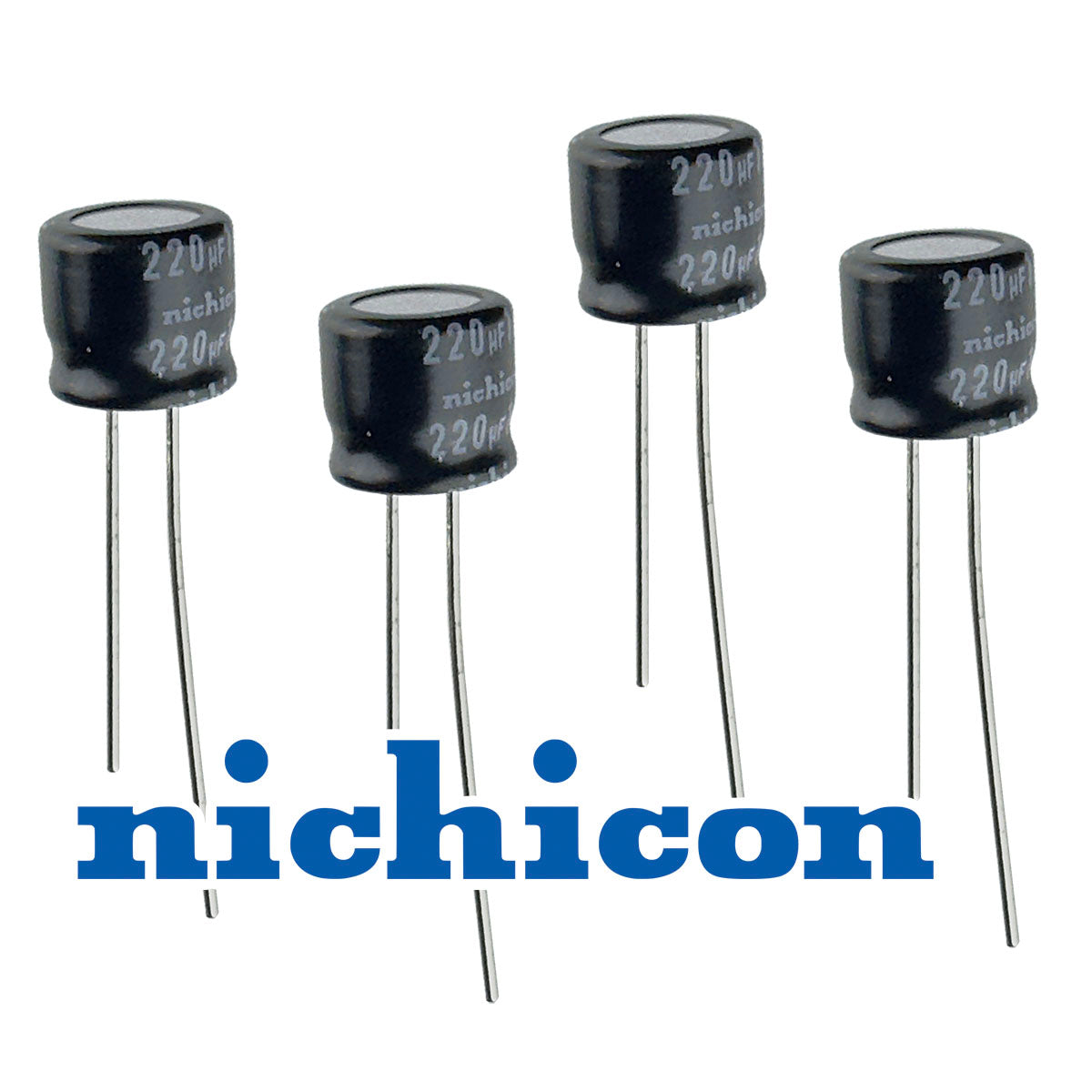 G28831 ~ (Pkg 4) Nichicon Compact 220uF 10V 105°C Radial Electrolytic