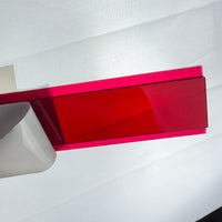 G28895 ~ High Quality Large Red See-Thru Panel Mount 82.6mm x 18.3mm Viewing Area Lens