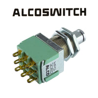 G29072 ~ Alcoswitch MPG306D Miniature Panel Mount Push On / Push Off 3PDT Switch