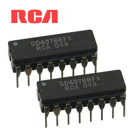 G25504 - (Pkg 2) RCA CD4076BFX Ceramic Case 4-Bit D-Type Registers