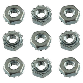 G25990 - (Pkg 100) 10-32 Keps Nut, K-Lock, Zinc Plated Steel, 3/8" Flats