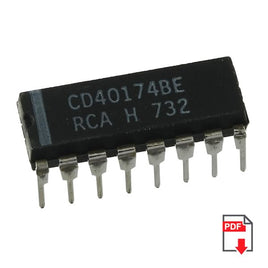 G26365 - (Pkg 4) RCA CMOS Non Inverted, Positive Edge Flip-Flop CD40174BE