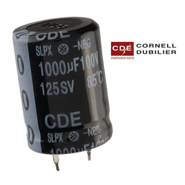 G26977 ~ Cornell Dublier Electronics CDE 1000uF 100V Compact "Snap-In" Electrolytic Capacitor