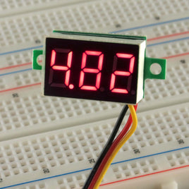 G27139 ~ Red 3 Digit 0-100V DC Voltmeter