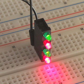 G27138 ~ (Pkg 4) Bright Red/Green Vertical 4 LED Bargraph