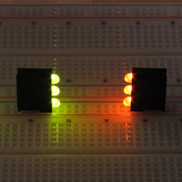 G27332 - (Pkg 4) 3 LED Dual Color Yellow and Geen Vertical Right Angle Indicator