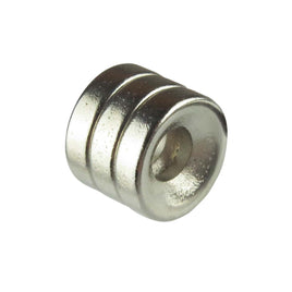 G27570 ~ (Pkg 3) Neodymium Rare Earth 10mm x 3mm Super Magnet with Countersunk Hole