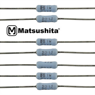 Weekend Deal! G27595 + (Pkg 8) Matsushita 220 Ohm (221J) Metal Oxide 1 Watt Resistor 5%
