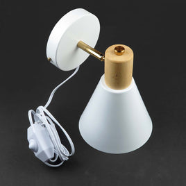 G27646 ~ ClanKin Plug-in White Wall Sconce with Dimming Cord