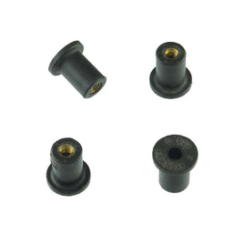 G27718 - (Pkg 4) Well-Nut® E-632 Threaded Flanged Neoprene Bushing/Brass Nut