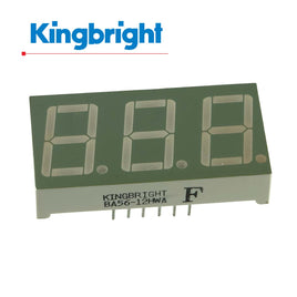 G27723 - Kingbright BA56-12HWA Common Anode Three Digit Red Numeric Display