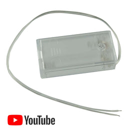 G27885 - High Quality Clear 2 "AA" Cell Battery Box with On/Off Switch