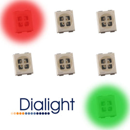 G27916 ~ (Pkg 10) Dialight Super Bright Dual Color PLCC-4 SMD Red & Green LED 597-7701-207LCF