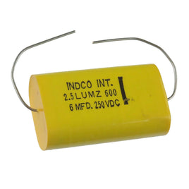G27947 ~ Indco Inc 6MFD 250VDC Polyester Film Capacitor