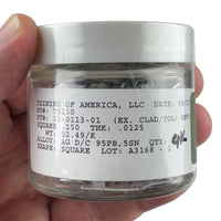 G28144 ~ (4,000 Piece Jar) Coining of America 0.15" sq. x 0.0125" thick 95% Pb (lead) 5% Sn (tin) Solder Preforms