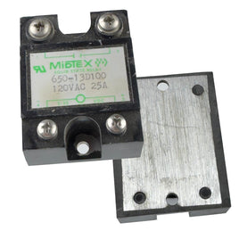 SOLD OUT! - G28189B ` Midtex Solid State Relay 650-13D100 120VAC 25A (2 Available)