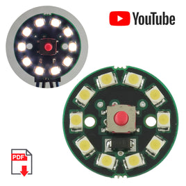 G28257 ~ Bright White 10 LED 1" Diameter Ring with Switch