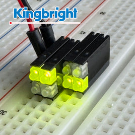 G28287 ~ (Pkg 20) Kingbright L-4067VH 2 LED Vertical Right Angle Bipolar Yellow Green Super Bright T1 LEDs