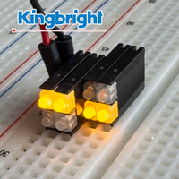 G28287 ~ (Pkg 20) Kingbright L-4067VH 2 LED Vertical Right Angle Bipolar Yellow Green Super Bright T1 LEDs