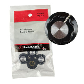 G28415B ~ (Pkg 4) Radio Shack 274-0415 Set Screw Aluminum Insert Control Knob for 1/4" Shafts