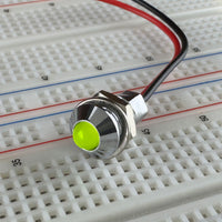 G28433 ~ Beautiful Green LED Panel Mount Polished Chrome Indicator