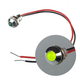 G28433 ~ Beautiful Green LED Panel Mount Polished Chrome Indicator