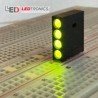 G28458 ~ (Pkg 2) LEDtronics Bipolar 4 LED Right Angle Yellow/Green Indicator