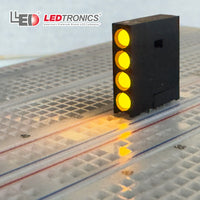 G28458 ~ (Pkg 2) LEDtronics Bipolar 4 LED Right Angle Yellow/Green Indicator