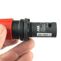 G28502 ` ABB CE3K1-10R-02 Compact Emergency Stop - Key release - Mushroom 30mm - Red - Non-illuminated - Black Plastic