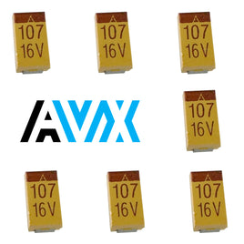 Weekend Deal! G28528 ~ (Pkg 10) AVX SMD 100uF 16V 20% "D" Case Tantalum Capacitor TPSD107M016S0125