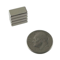 G28544 ~ (Pkg 4) Nickel Plated Rare Earth Rectangular Super Magnets 6mm x 12mm x 3mm