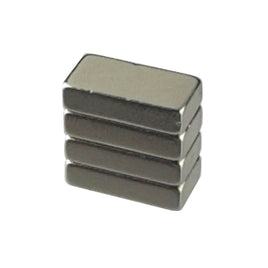 G28544 ~ (Pkg 4) Nickel Plated Rare Earth Rectangular Super Magnets 6mm x 12mm x 3mm