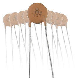 G28550 ~ (Pkg 10) 0.22uF 12V Disc Ceramic Capacitor