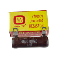 G28554 ~ Ohmite 4K Ohm 25 Watt Type 270 Vitreous Enameled Resistor