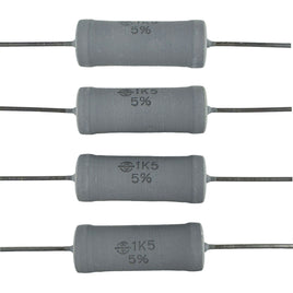 G28618 ~ (Pkg 4) Draloric / Vishay 1.5K Ohm Metal Oxide Film 5% 4Watt Power Resistor SXA0922-300-1K5