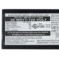 G28624 ~ Electronic Metal Halide Ballast - 39 Watt -120 Volt - Model: MC39-1-F-120X