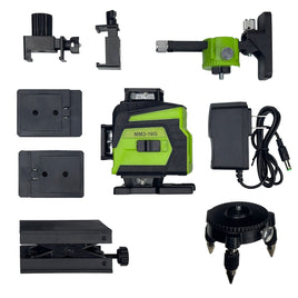 G28637 ~ 3D/4D Laser Level Self Leveling 4 x 360° Green 16 Line Laser with Rechargeable Battery