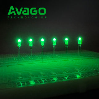 G28661E ~ (Pkg 25) Avago Technology QLMP-LM98 Green Clear 4mm Oval Lens Emerald Green Blinding Output LED