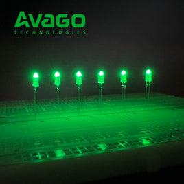 Irresistible Deal! G28661 ~ (Pkg 10) Avago Technology QLMP-LM98 Green Clear 4mm Oval Lens Emerald Green Blinding Output LED