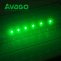 G28661 ~ (Pkg 10) Avago Technology QLMP-LM98 Green Clear 4mm Oval Lens Emerald Green Blinding Output LED