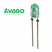 G28661 ~ (Pkg 10) Avago Technology QLMP-LM98 Green Clear 4mm Oval Lens Emerald Green Blinding Output LED