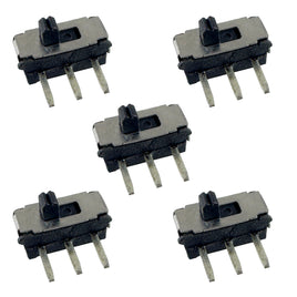 G28667 ~ (Pkg 5) Miniature SPDT Slide Switch Right Angle PCB Mount