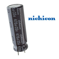 G28669 ~ (Pkg 4) Nichicon 470uF 35V 105°C Radial Electrolytic Capacitor