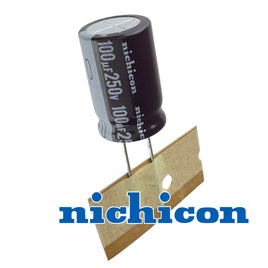 G28677 ~ Nichicon 100uF 250V 105ºC Compact Radial Electrolytic Capacitor