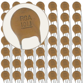 G28680 ~ (Pkg 50) RGA 100pF 50V Disc Ceramic Capacitor 5% Tolerance