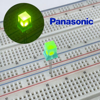 SOLD OUT! - G28683 ~ (Pkg 100) Panasonic LN350GPH 5mm Square Bright Green LED 2.8V 30mA