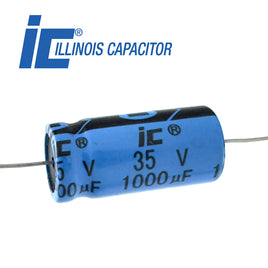 G28742 ~ Illinois Capacitor Axial Lead 1000uF 35V Electrolytic Capacitor